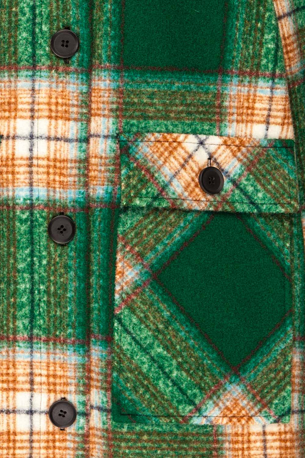 Wellor Green Oversized Plaid Shirt Jacket | La petite garçonne fabric