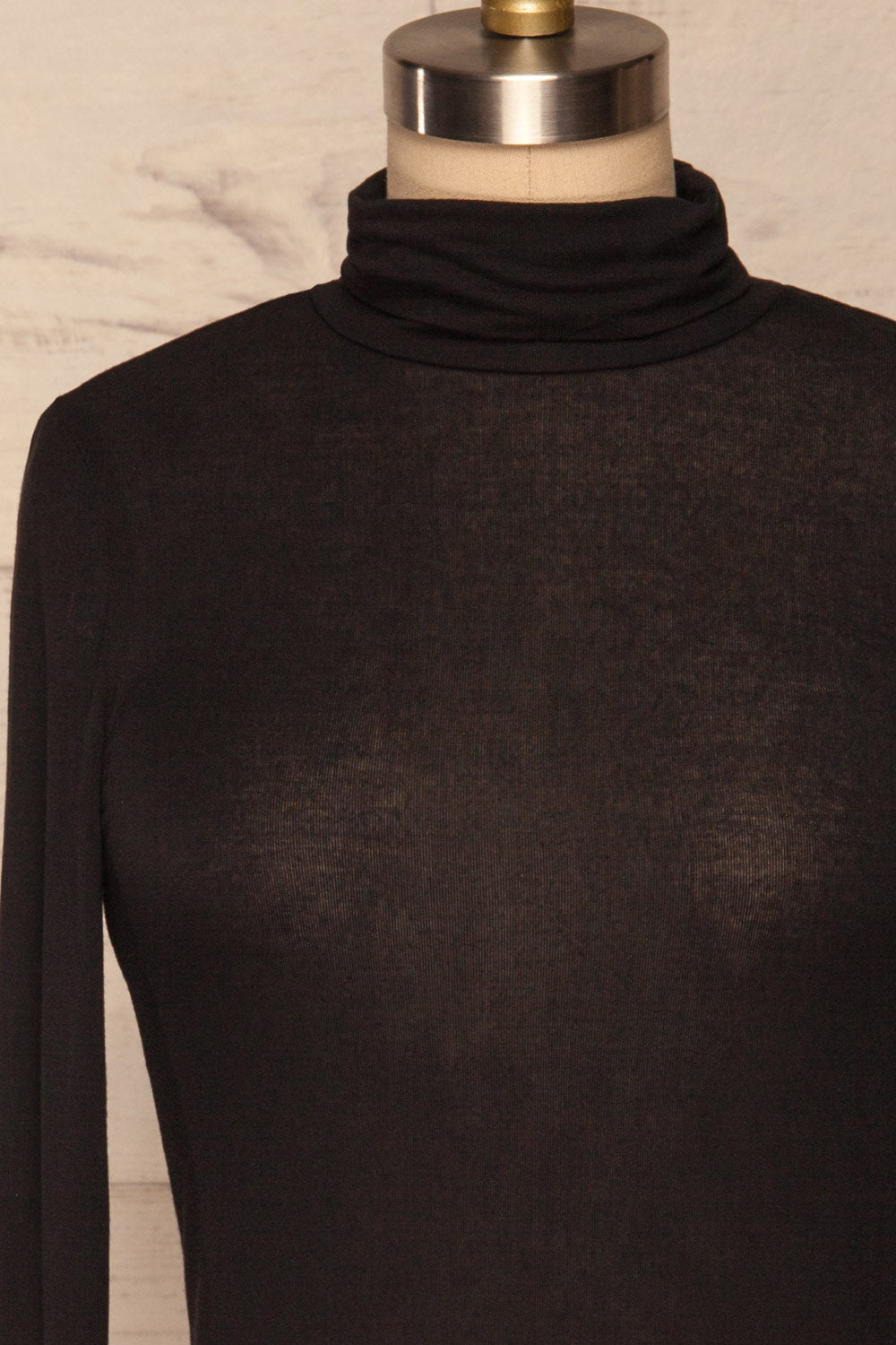 Westland Black Turtleneck Top | Haut Noir front close up | La Petite Garçonne