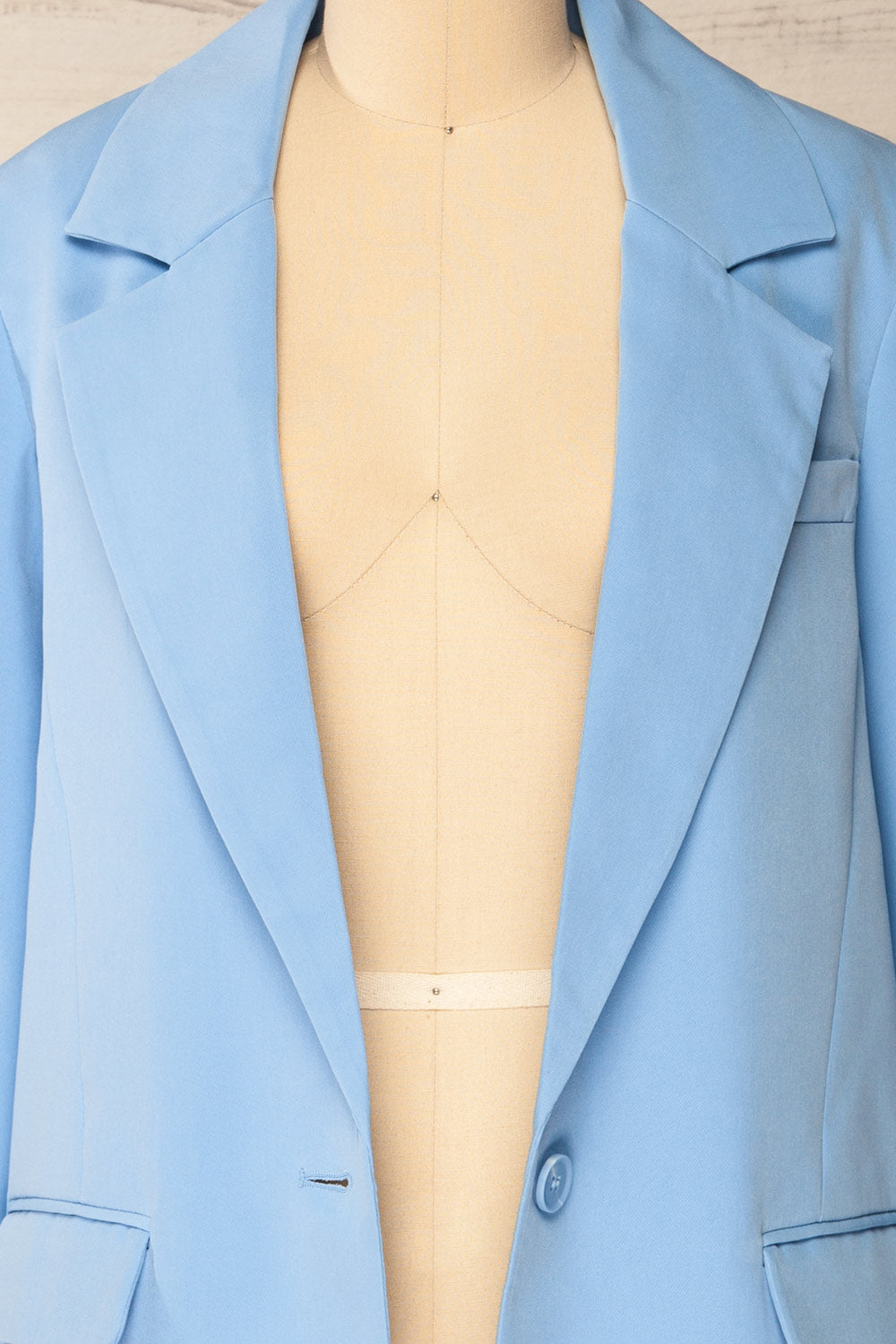 Weston Blue Oversized Blazer | La petite garçonne open close-up