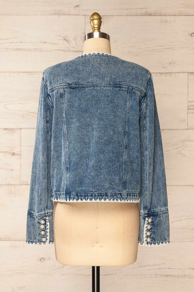 Woolston Blue Jacket w/ Pearl Buttons | La petite garçonne back view