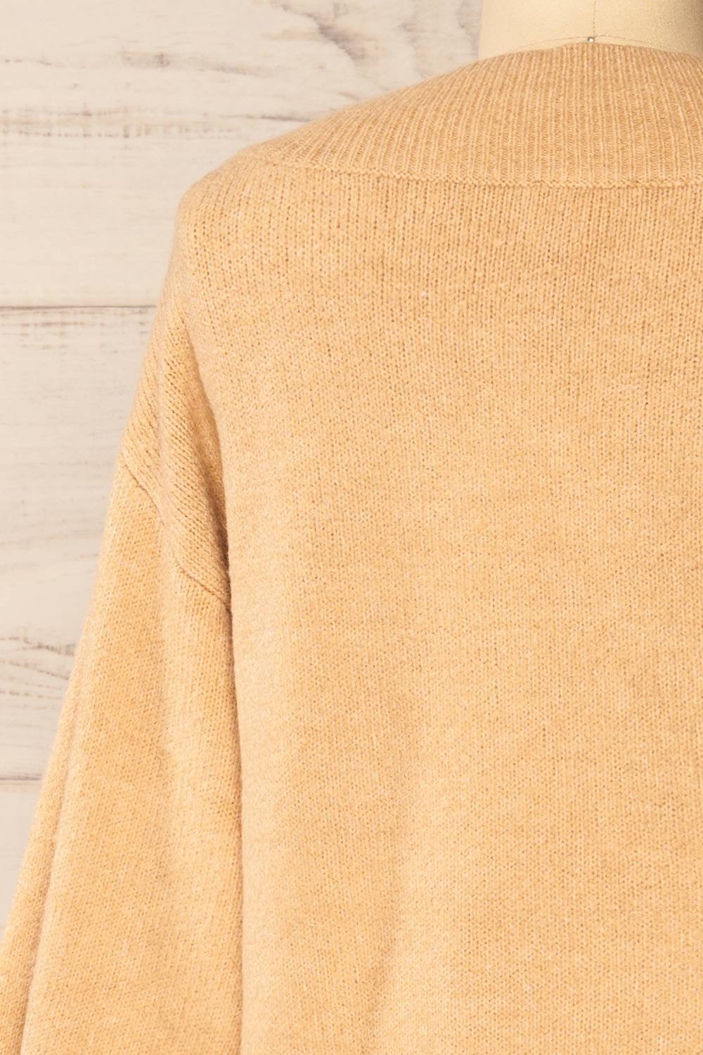 Wouna Short V-Neck Sweater Dress | La petite garçonne back close-up