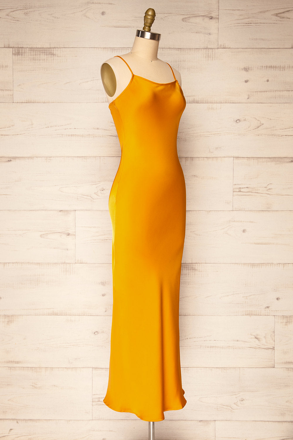 Xilloux Yellow Midi Slip Dress w/ Adjustable Straps | La petite garçonne side view