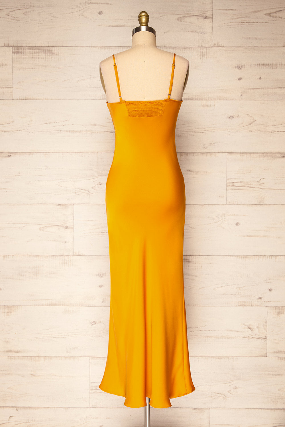 Xilloux Yellow Midi Slip Dress w/ Adjustable Straps | La petite garçonne back view