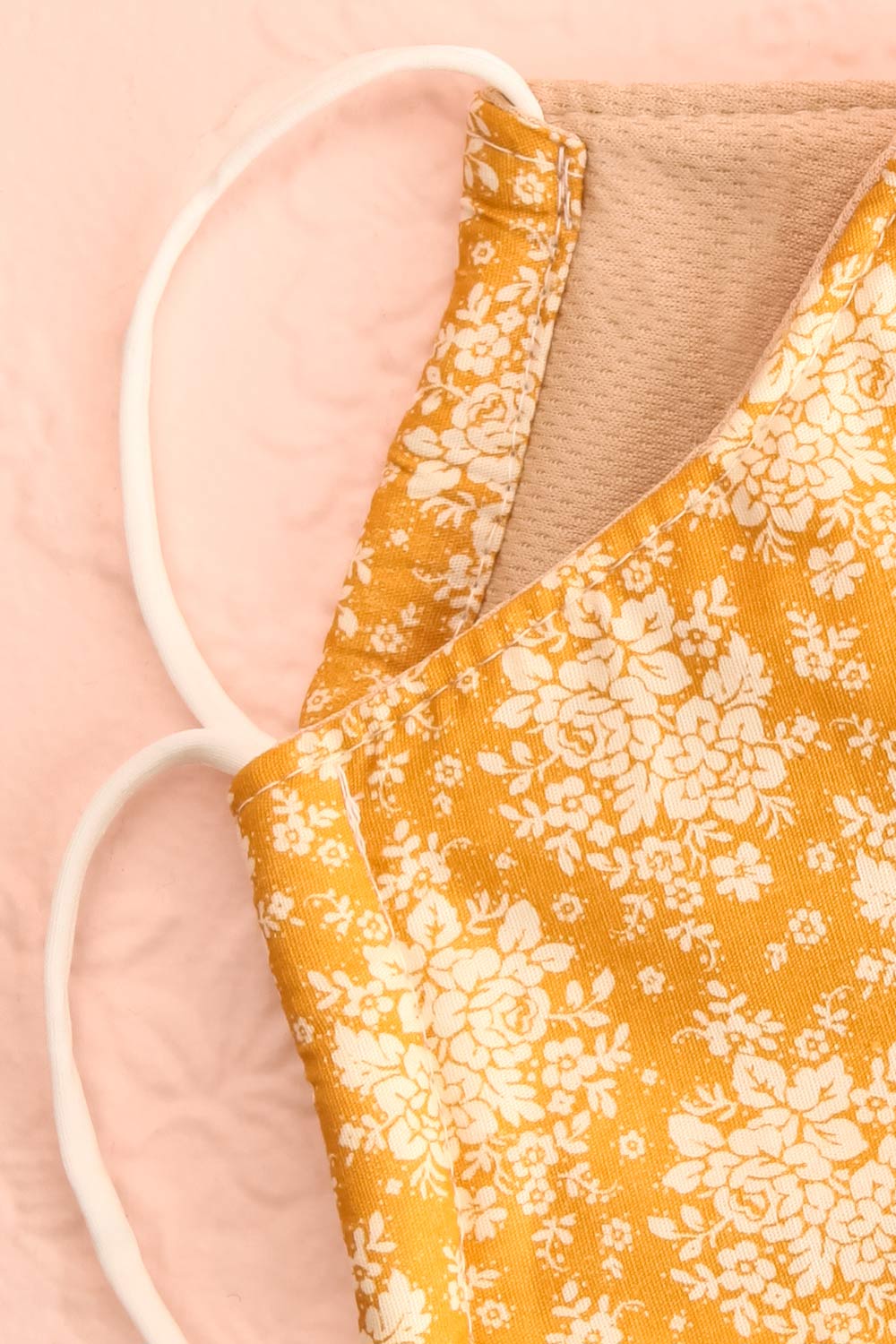 Yellow Bouquet Face Mask | Boutique 1861 inside close-up
