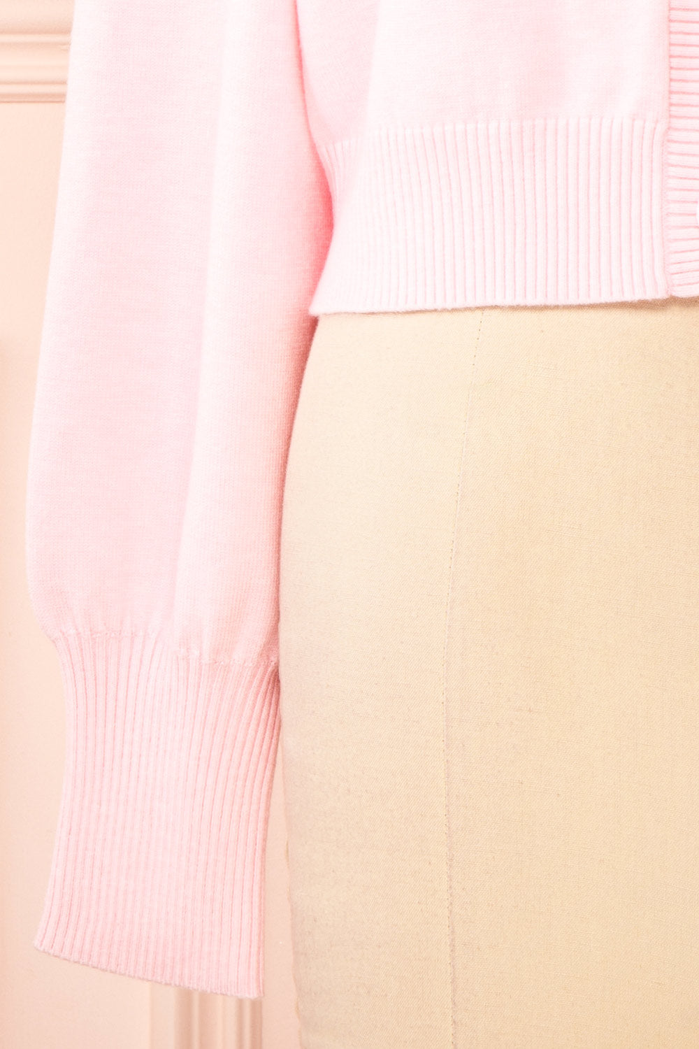 Youjeen Pink Knit Cardigan w/ Ruffles | Boutique 1861 bottom