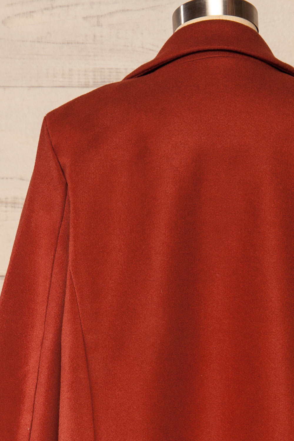 Youri Rust Buttoned Trench Coat with Pockets | La petite garçonne back close up