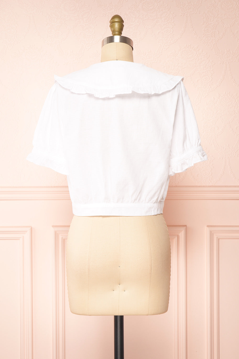Yunhee White Blouse With Ruffled Collar | Boutique 1861 back view