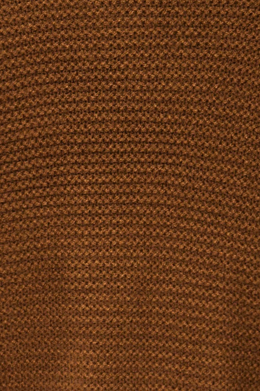 Yvelain Brown Long Knit Cardigan w/ Belt | La petite garçonne fabric