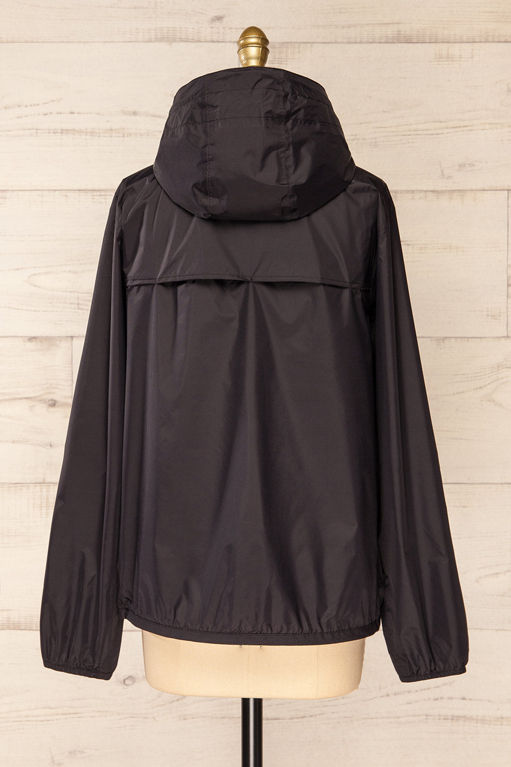 Zamora Black Packable Rain Jacket | La petite garçonne back view