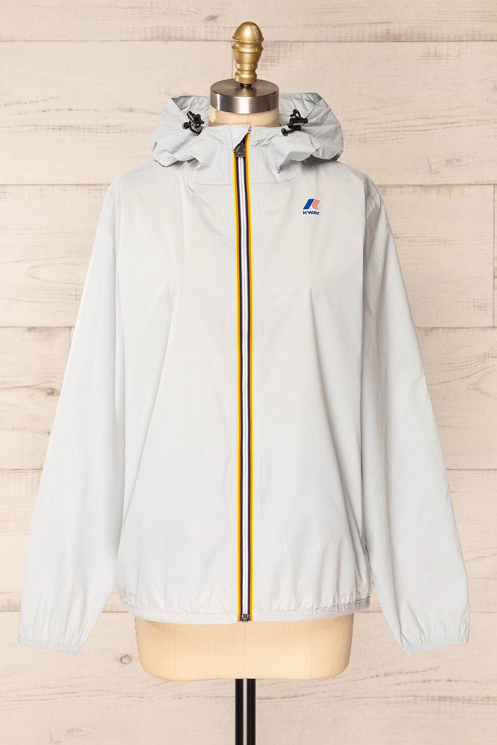 Zamora Grey Packable Rain Jacket | La petite garçonne front view