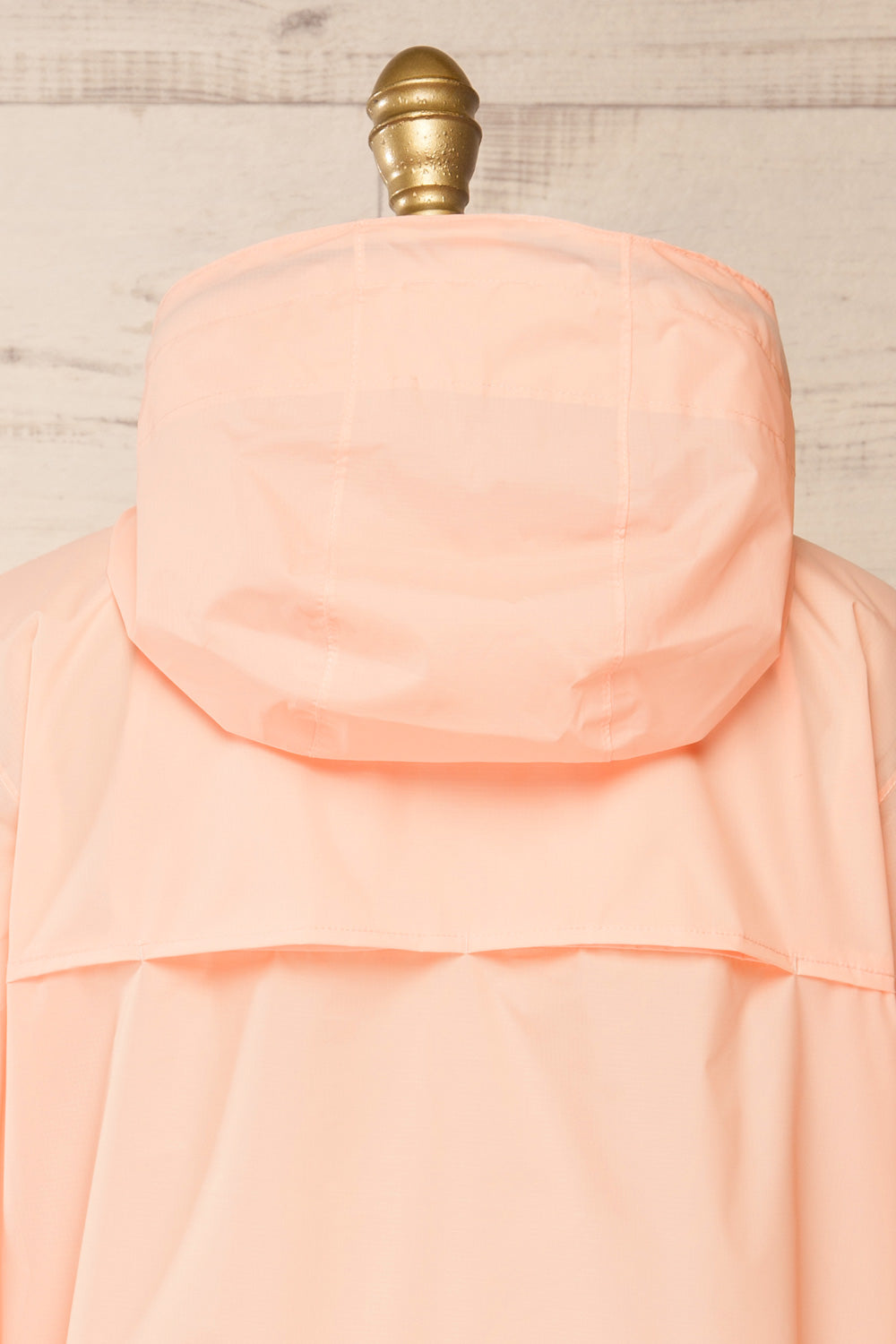 Zamora Pink Packable Rain Jacket | La petite garçonne back close-up