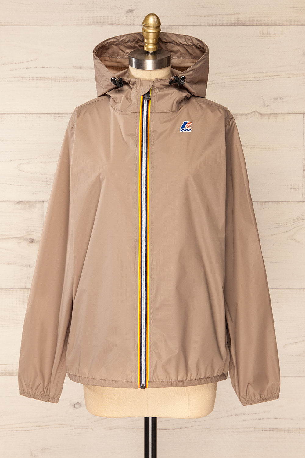 Zamora Taupe Packable Rain Jacket | La petite garçonne front view