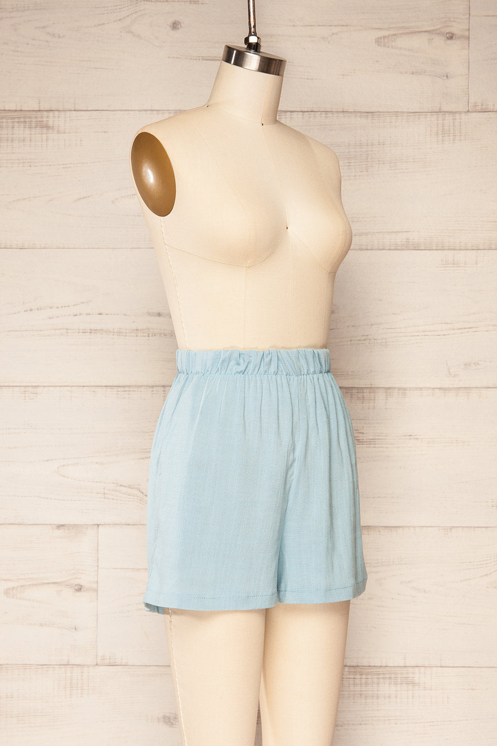 Zarbo Blue Jogger Shorts w/ Side Pockets | La petite garçonne side view