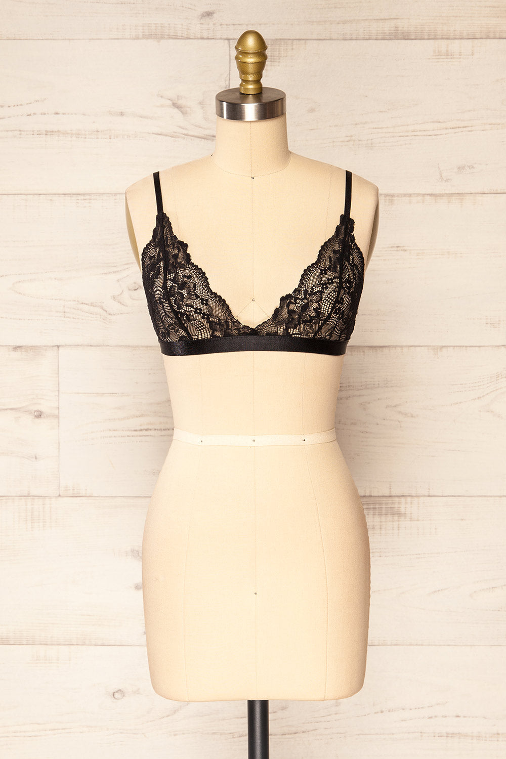 Zatar Black Lace Bralette | La petite garçonne front view