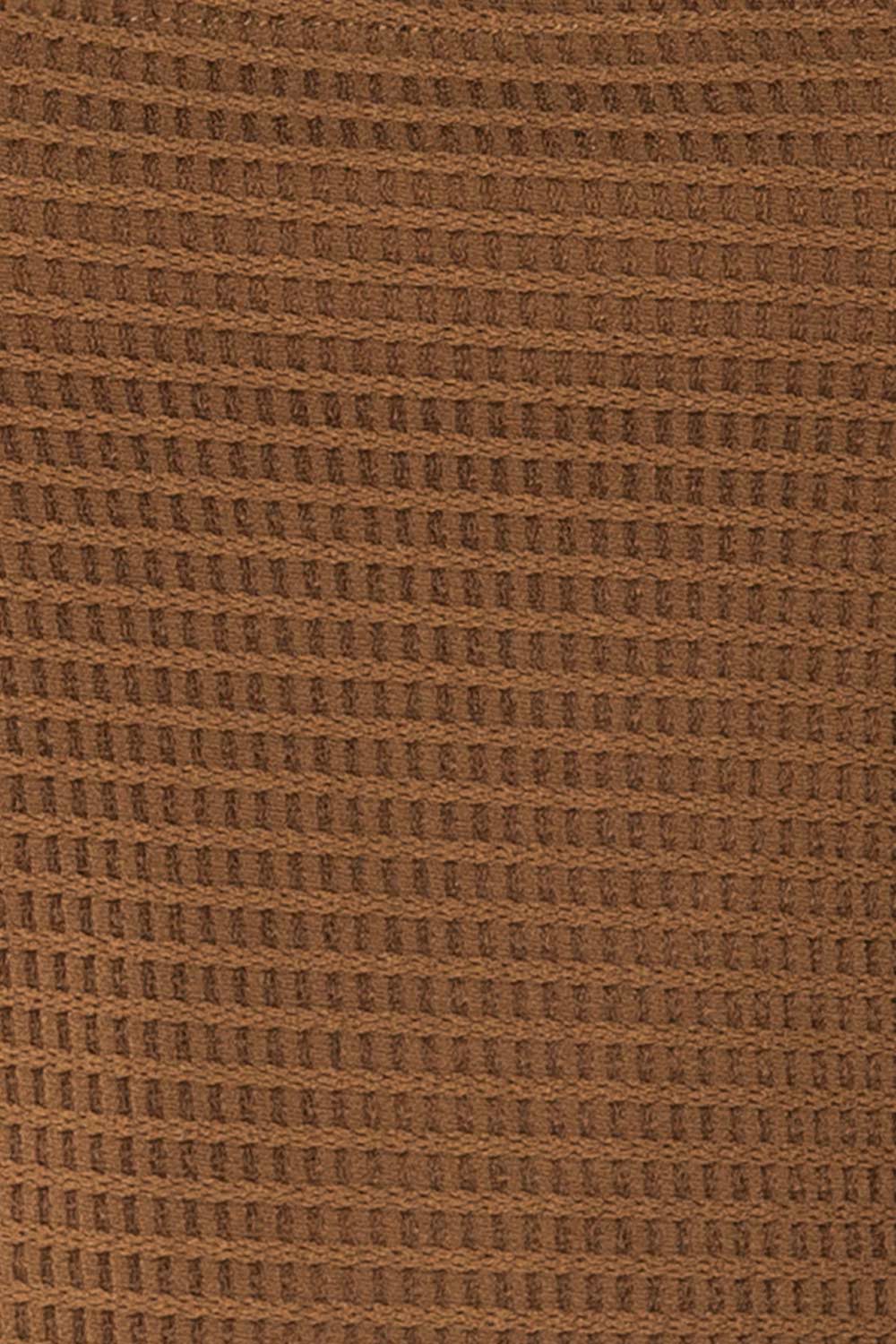 Zayna Brown Twist Front Long Sleeve Top | La petite garçonne fabric