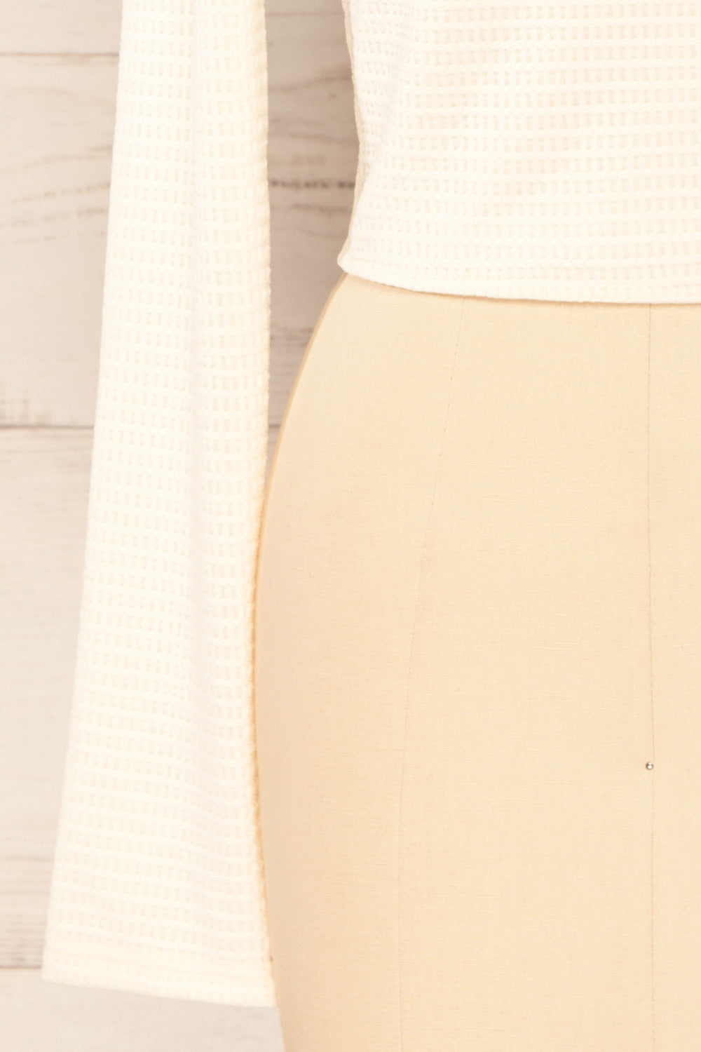 Zayna Ivory Twist Front Long Sleeve Top | La petite garçonne bottom