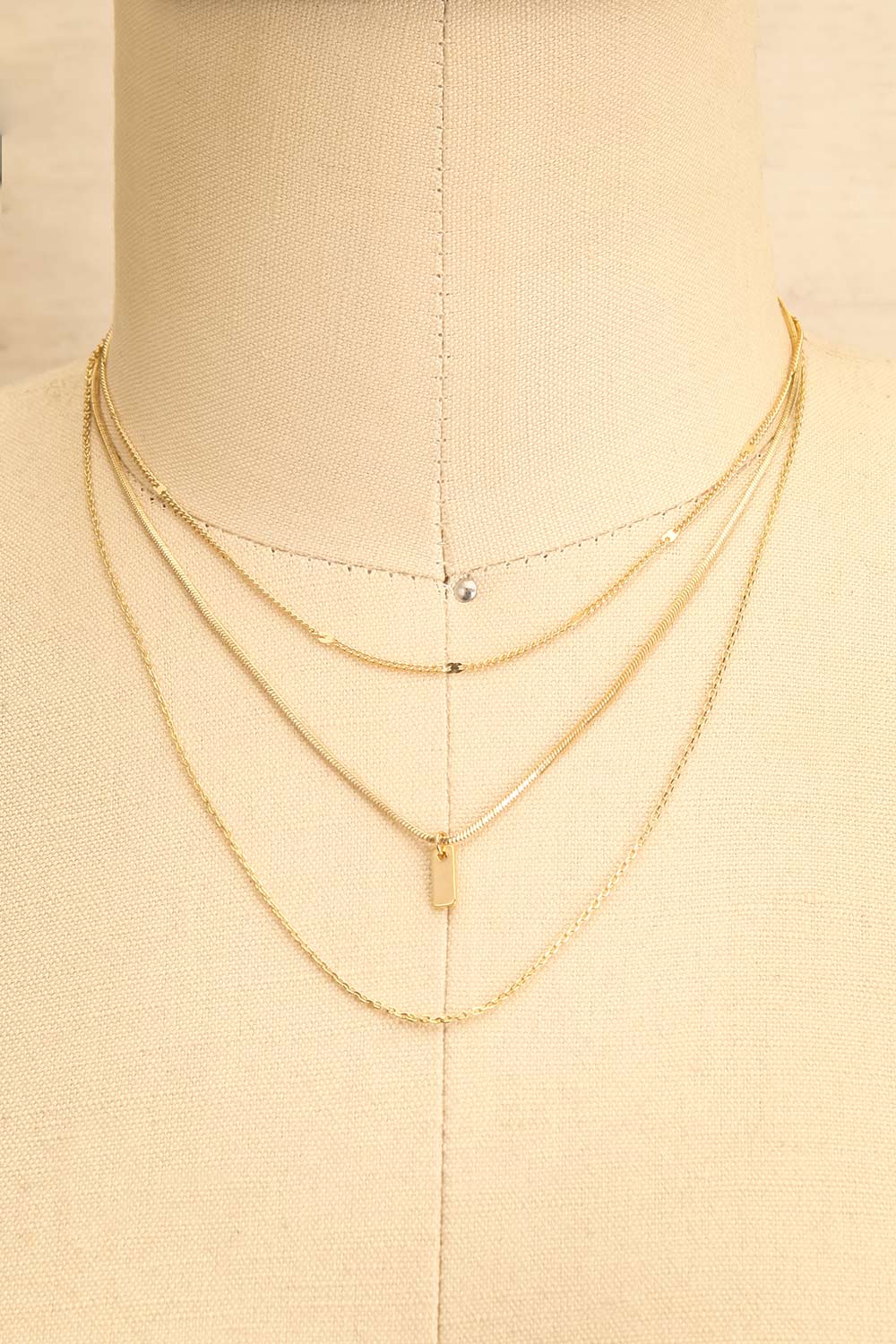 Zidia Gold Minimalist Multi-Row Necklace | La petite garçonne