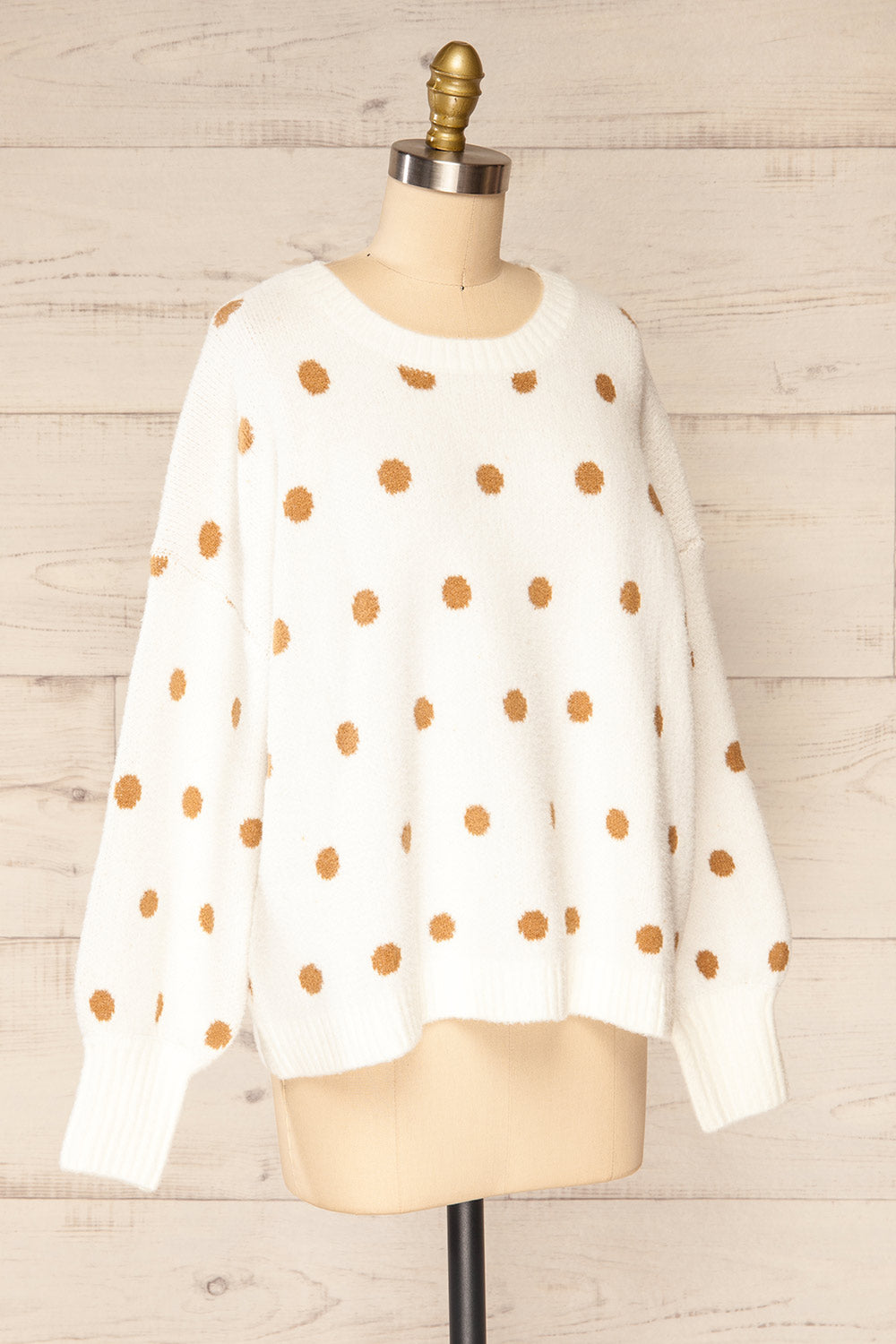 Zielona Oversized Polka Dot Sweater | La petite garçonne side view