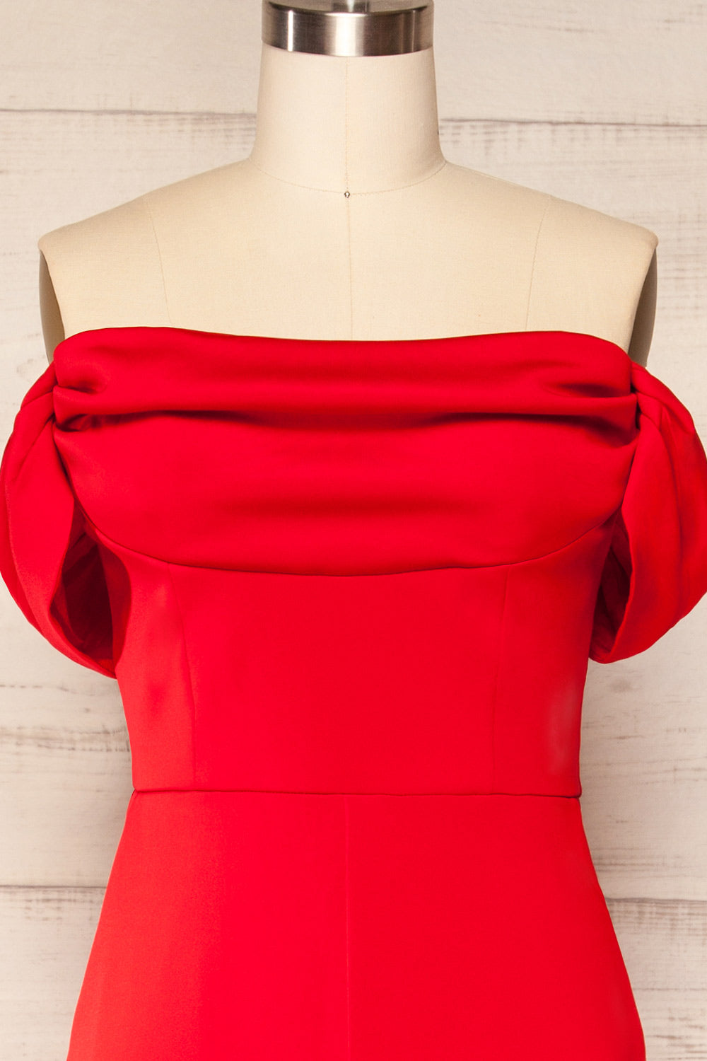 Zolo Red Cowl Neck Jumpsuit | La petite garçonne front close up
