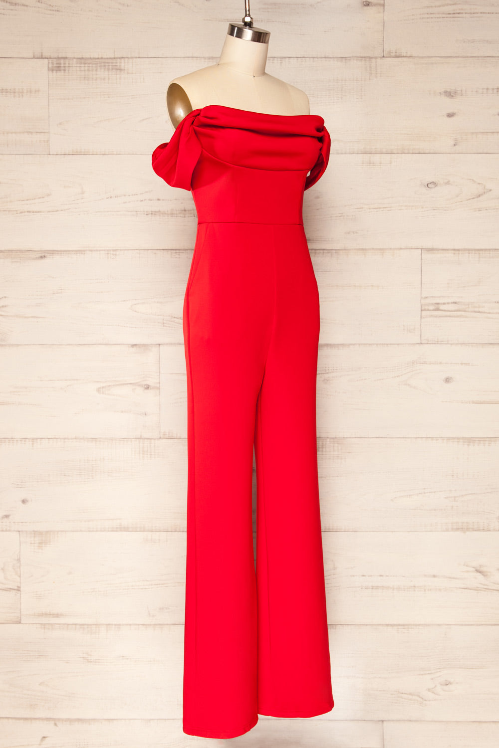 Zolo Red Cowl Neck Jumpsuit | La petite garçonne side view