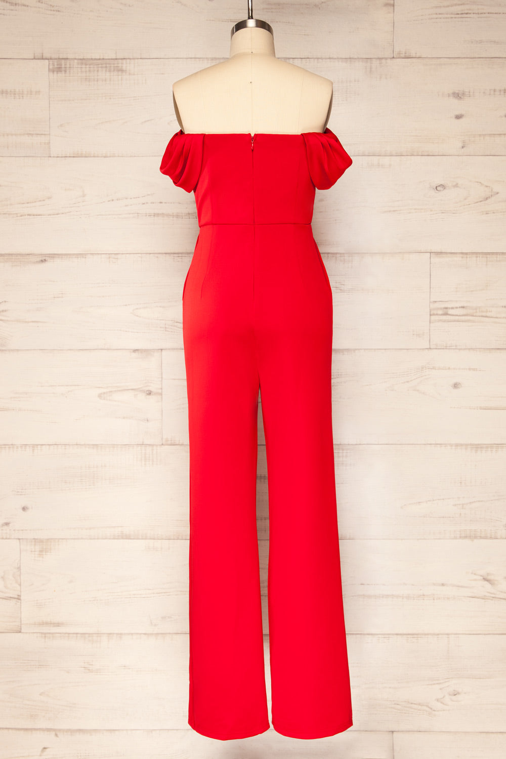 Zolo Red Cowl Neck Jumpsuit | La petite garçonne back view