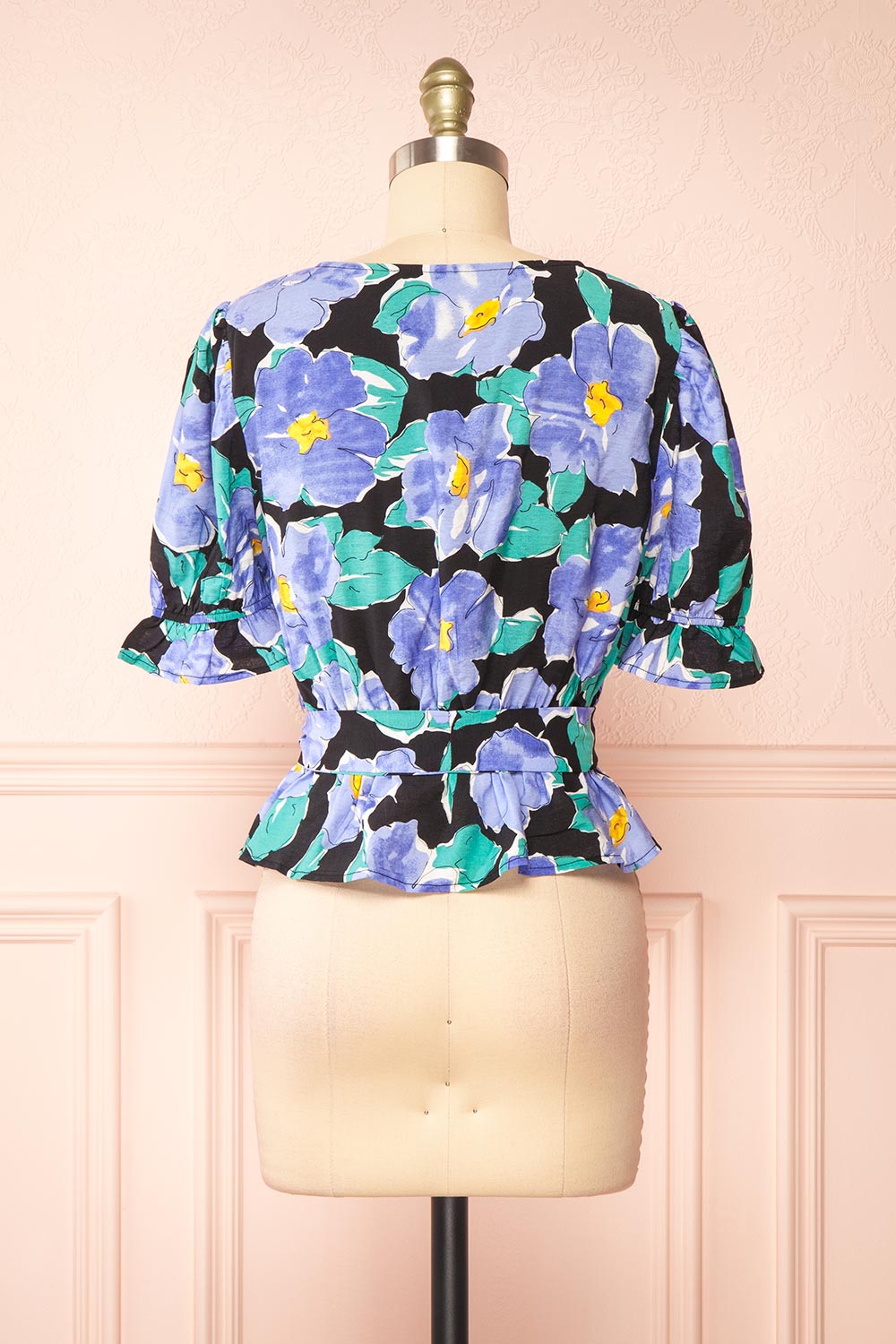 Zosime Ruffled Floral Top | Boutique 1861 back view