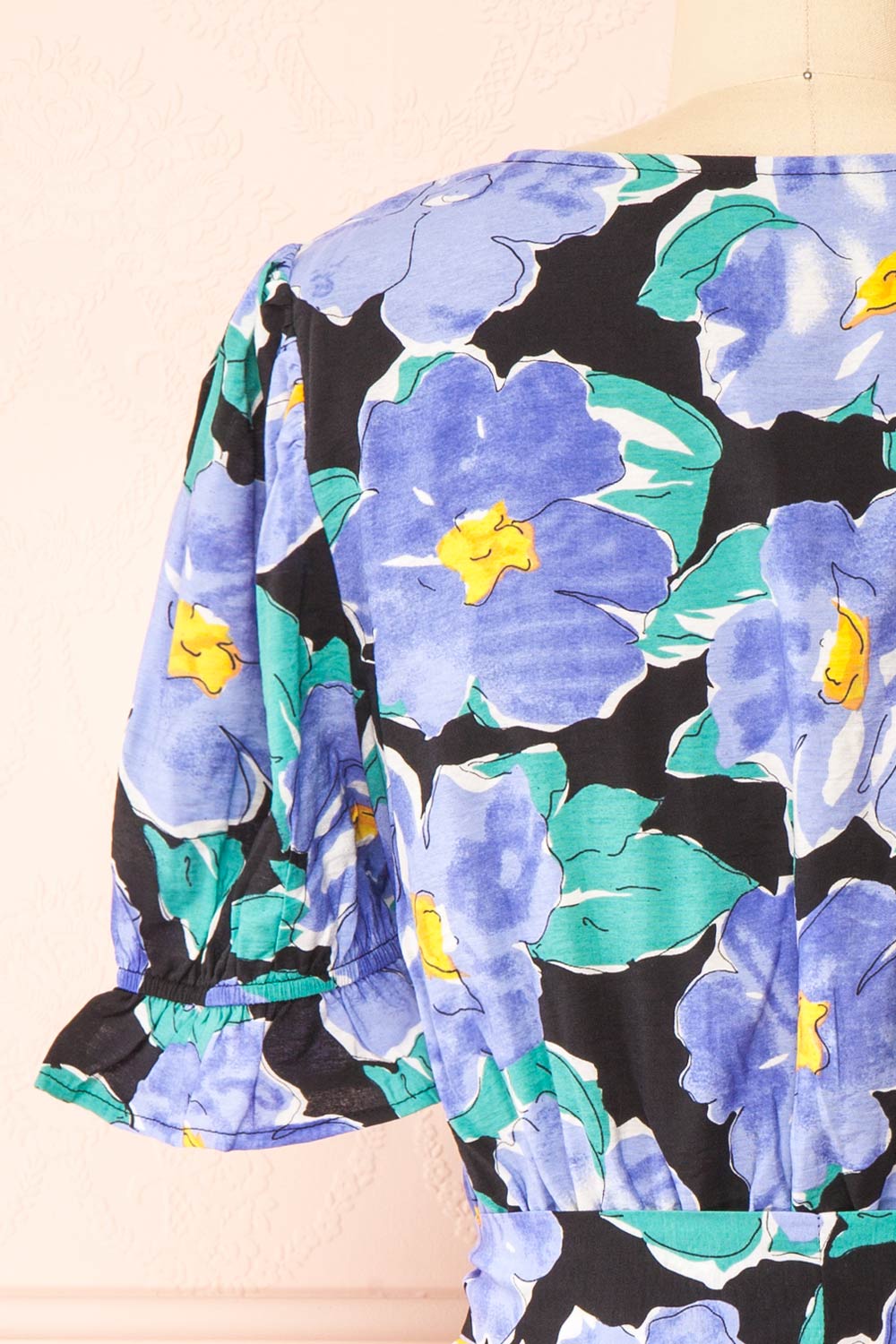 Zosime Ruffled Floral Top | Boutique 1861 back close-up