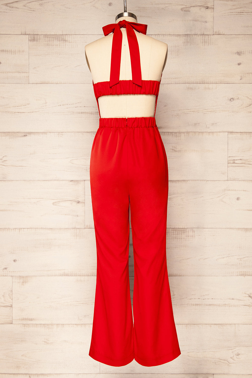 Zoutrane Open Back Halter Neck Jumpsuit | La petite garçonne back view