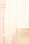 Zuri Button-Up Blouse w/ Ruffles | Boutique 1861 sleeve close-up