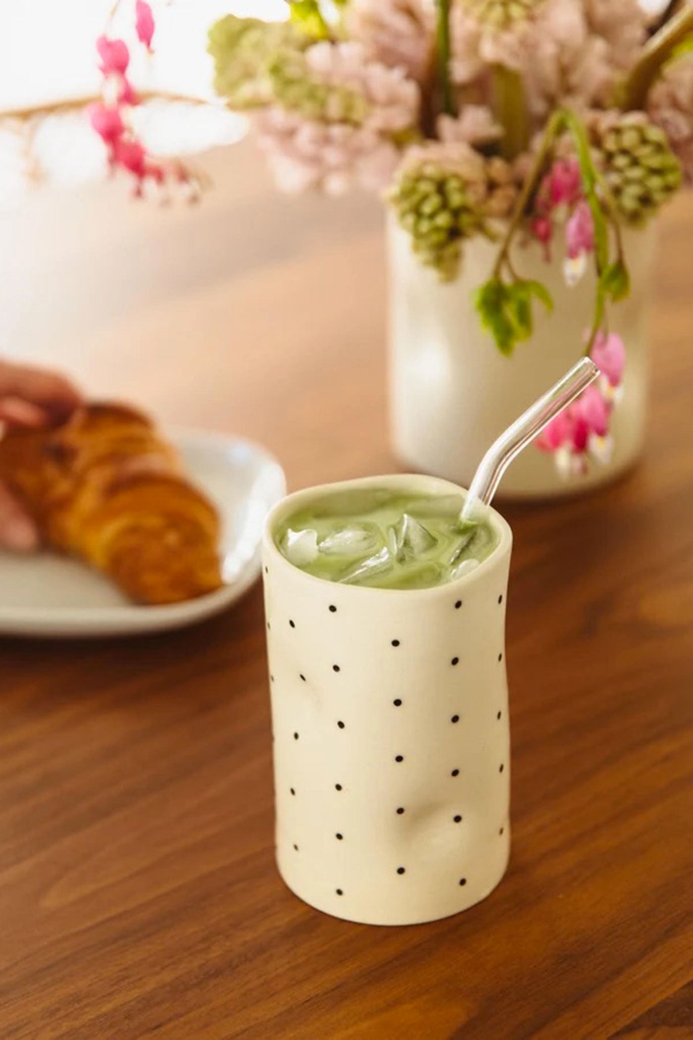 Polka Dot Coffee Mug - 2 Options | Maison garçonne lifestyle with straw