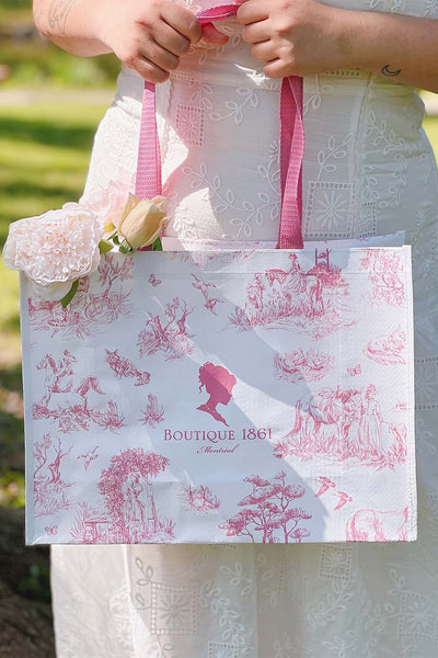 Pink Reusable 1861 Bag | Boutique 1861 on model