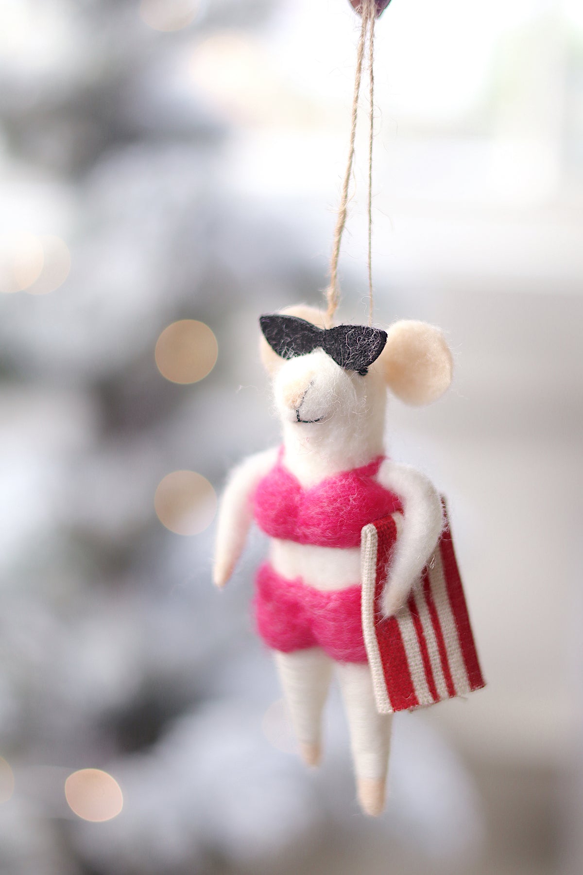 lifestyle view of biniki bonnie Eclectic Holiday Mouse Ornament - 8 Options at Maison garçonne