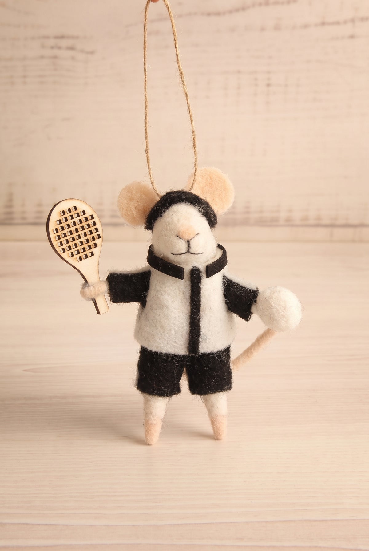 view of pickle ball percy Sporty Holiday Mouse Ornament - 10 Options at Maison garçonne