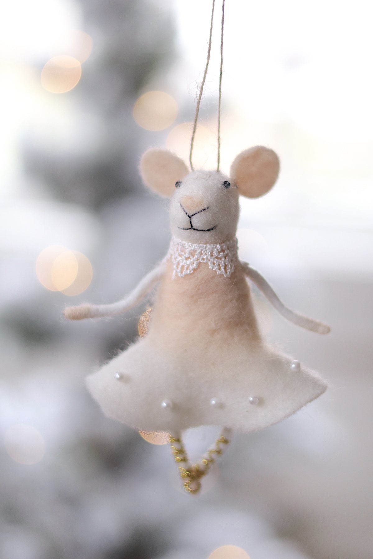 lifestyle view of ballerina blossom Eclectic Holiday Mouse Ornament - 8 Options at Maison garçonne