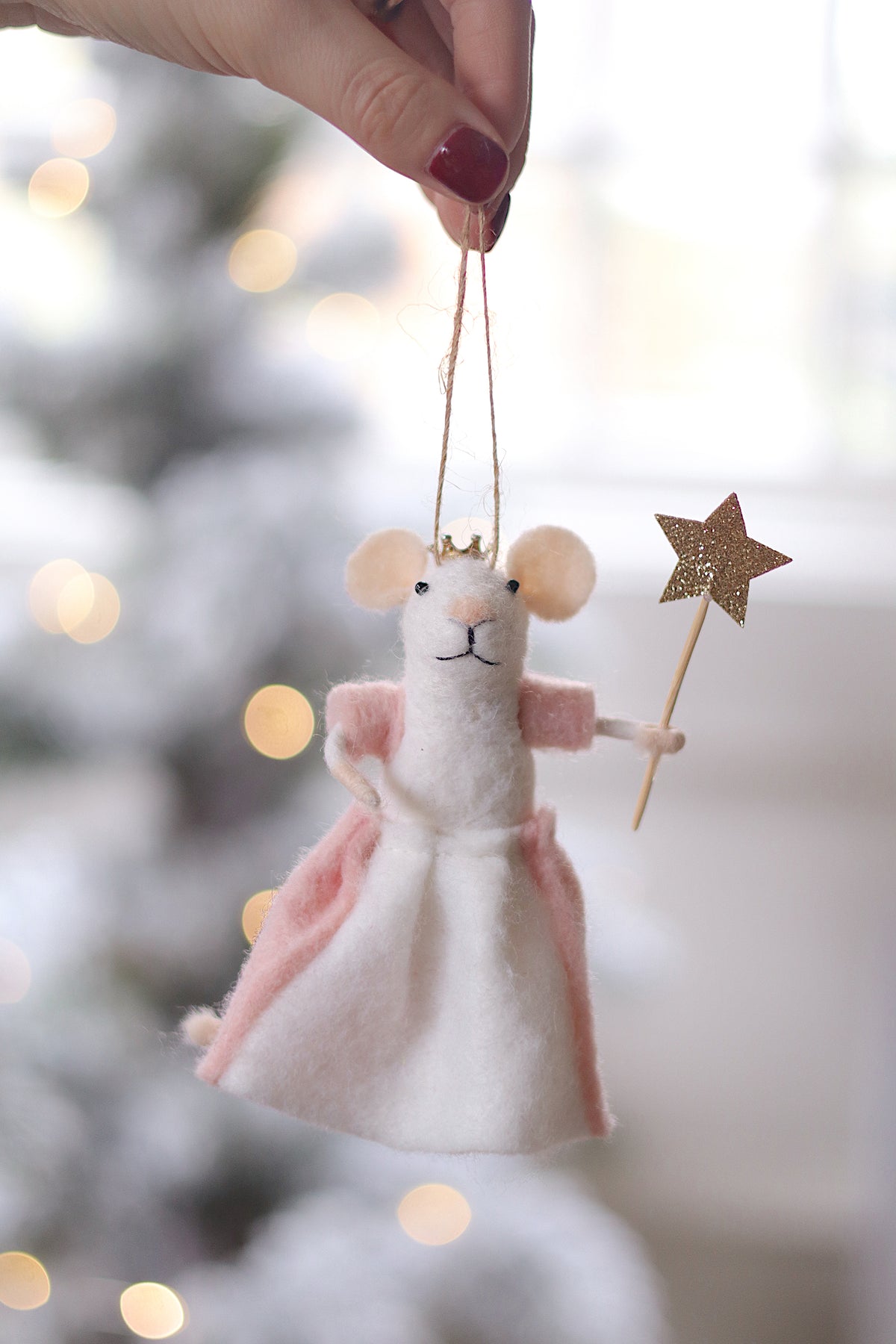 lifestyle view of glinda the good mouse Eclectic Holiday Mouse Ornament - 8 Options at Maison garçonne