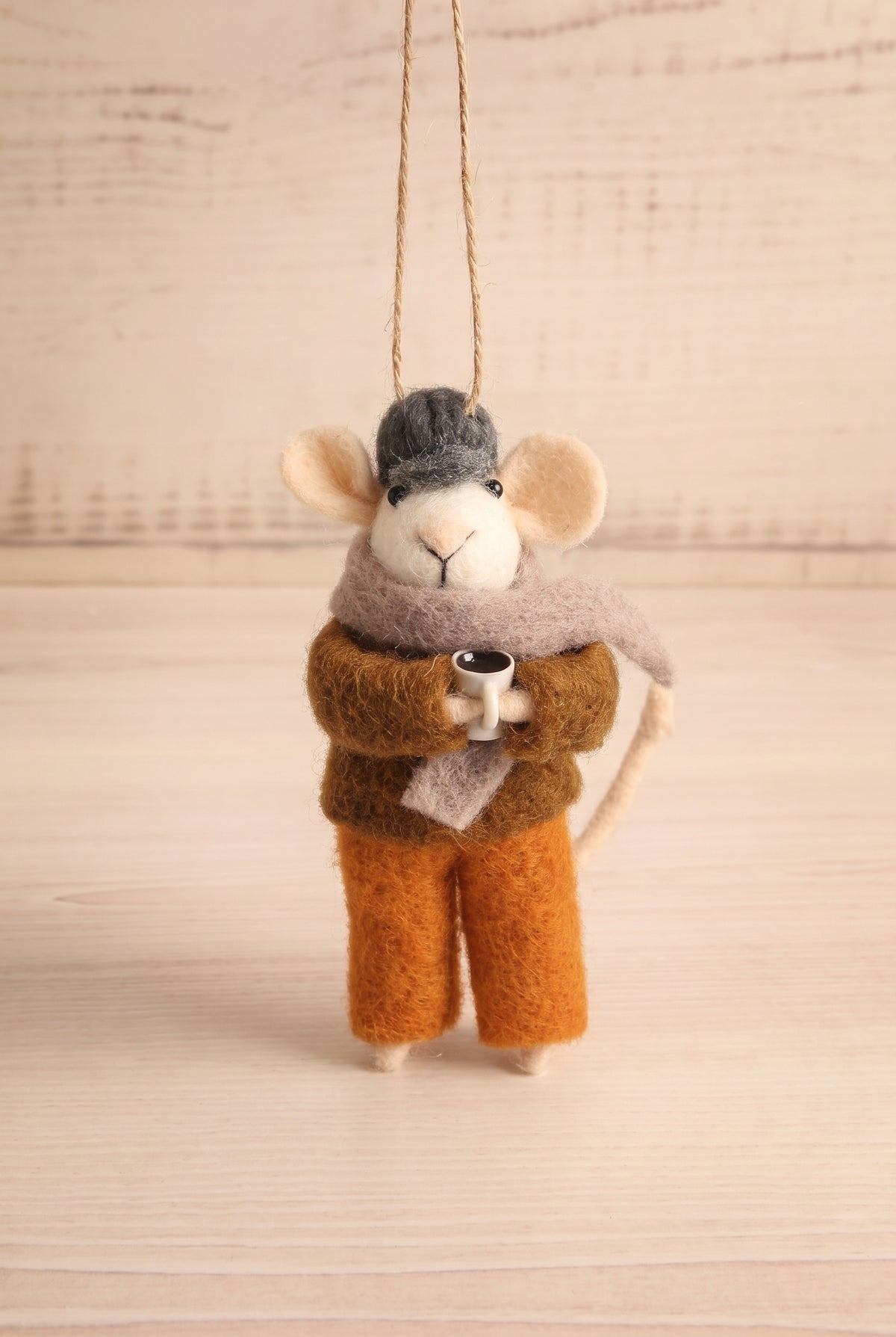 view of cappuccino carl Fancy Stroll Holiday Mouse Ornament - 7 Options at Maison garçonne