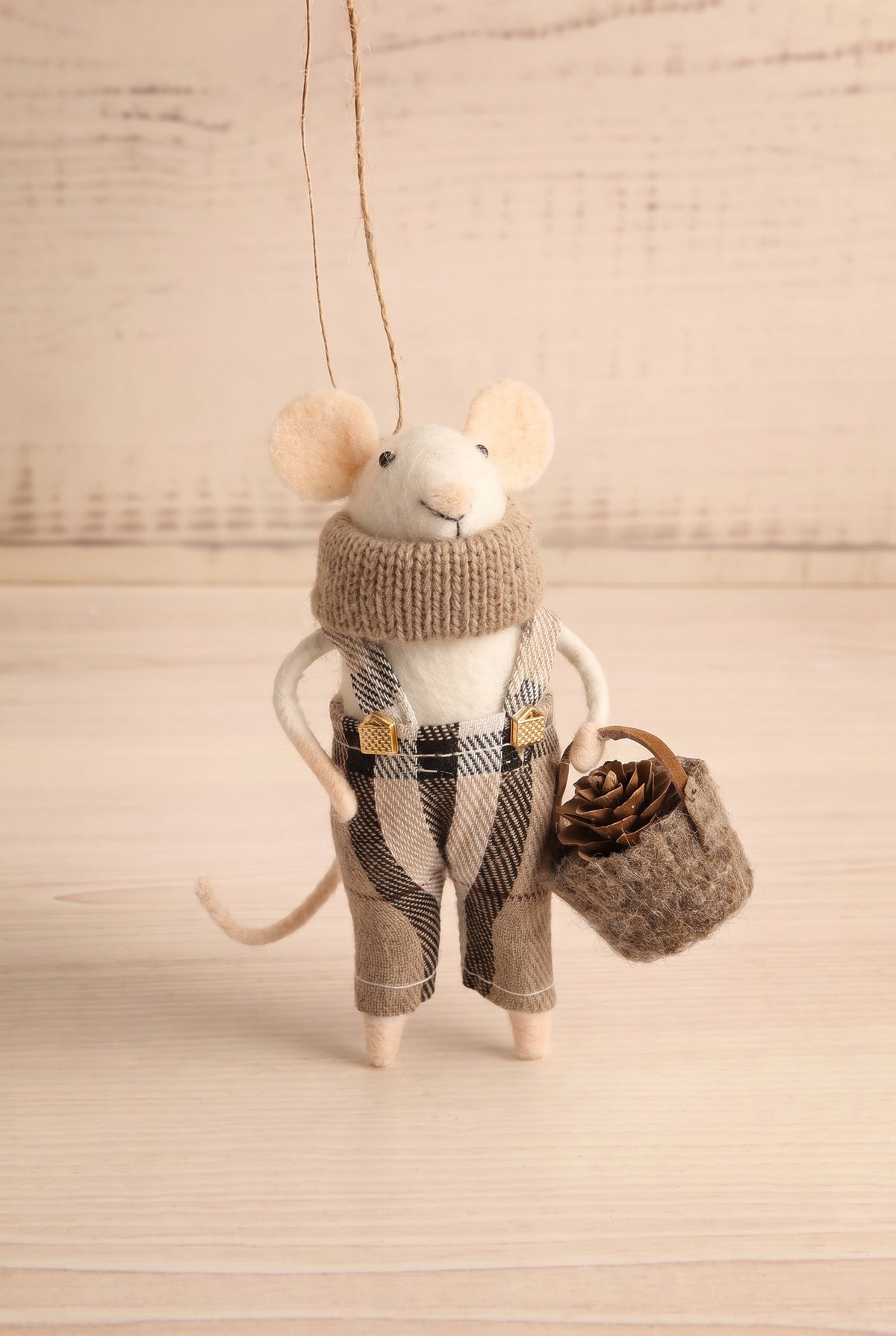 view of tartan tim Senior Holiday Mouse Ornament - 3 Options at Holiday Ornament