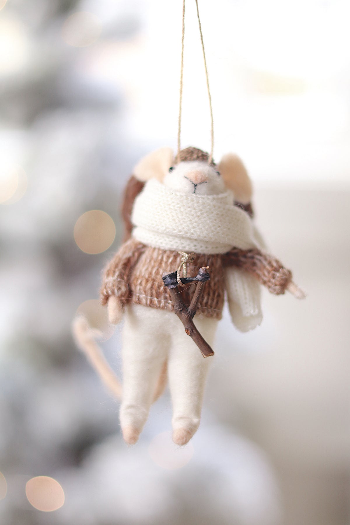lifestyle view of wandering will Outdoor Holiday Mouse Ornament - 10 Options at Maison garçonne