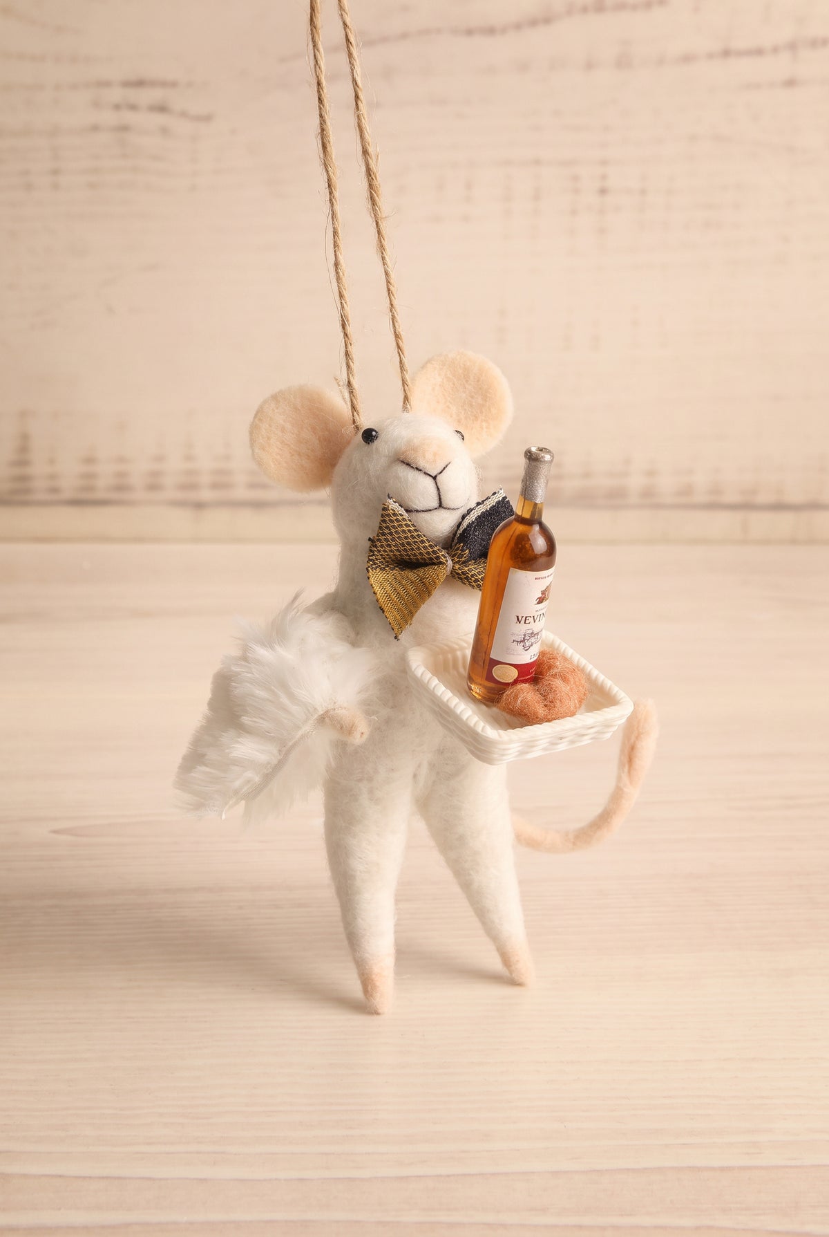 view of holiday host henry Wine Holiday Mouse Ornament - 4 Options at Maison garçonne