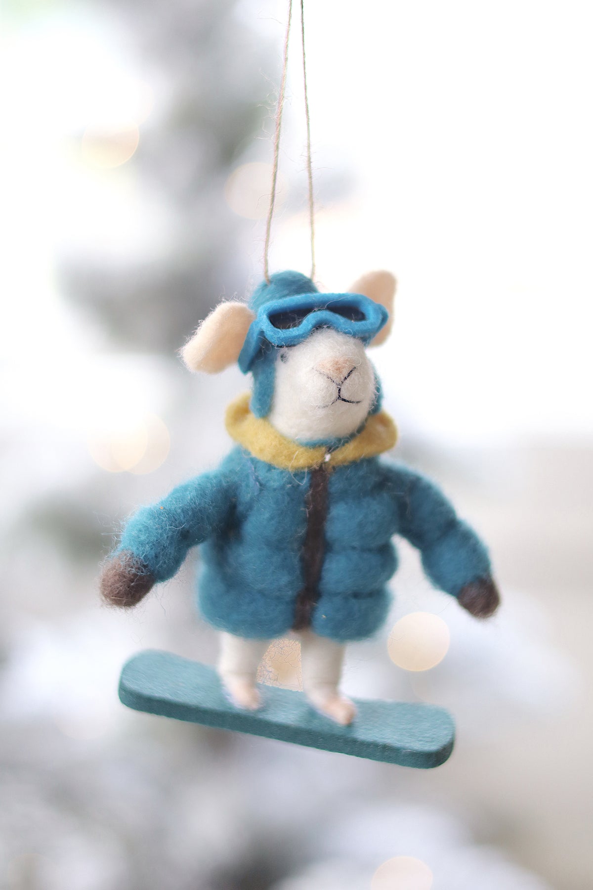lifestyle view of snowboard sydney Sporty Holiday Mouse Ornament - 10 Options at Maison garçonne