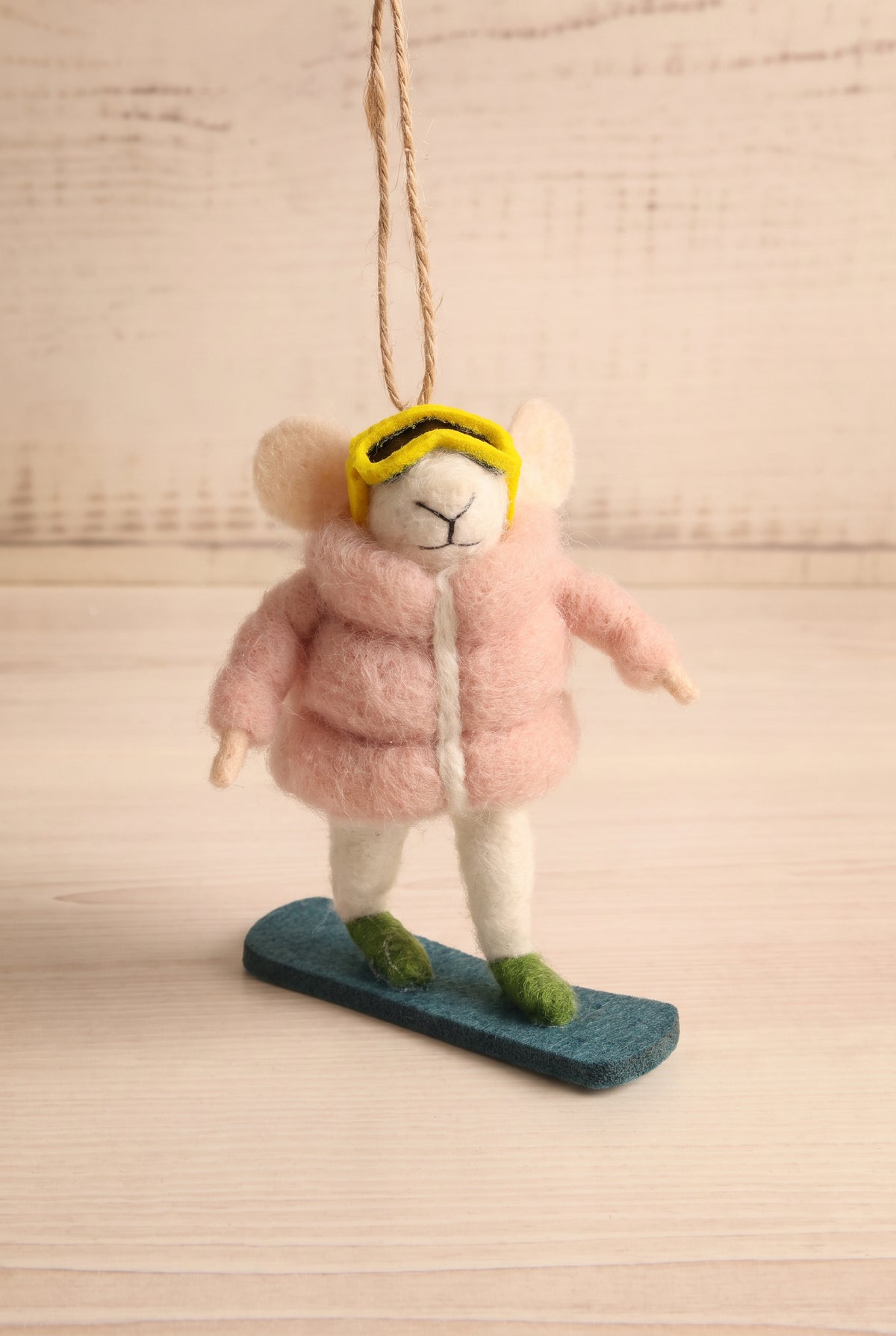 view of snowboard sadie Sporty Holiday Mouse Ornament - 10 Options at Maison garçonne