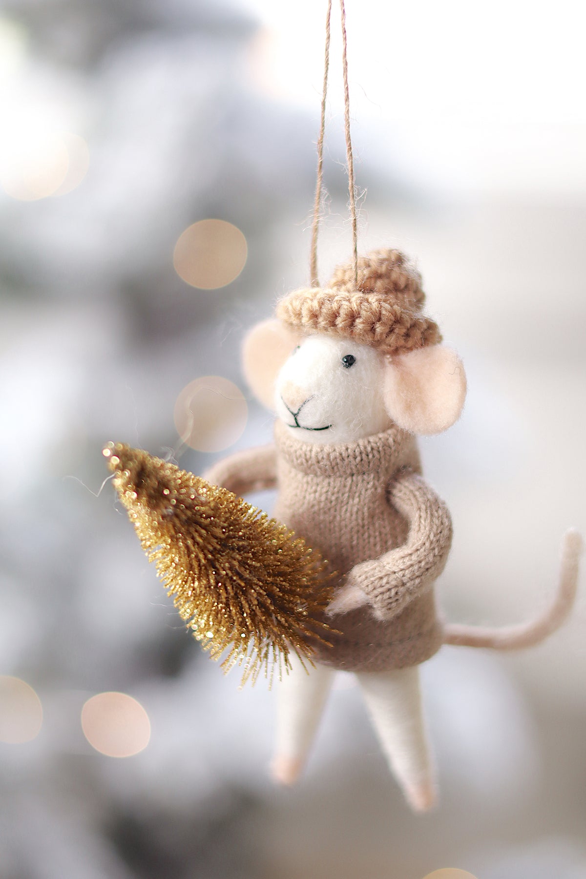 lifestyle 
view of cozy cole Festive Holiday Mouse Ornament - 13 Options at Maison garçonne
