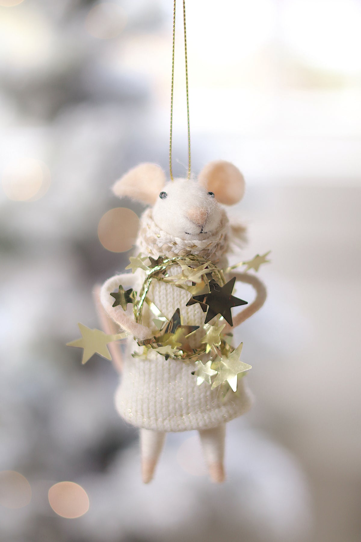 lifestyle view of starbright stella Festive Holiday Mouse Ornament - 13 Options at Maison garçonne