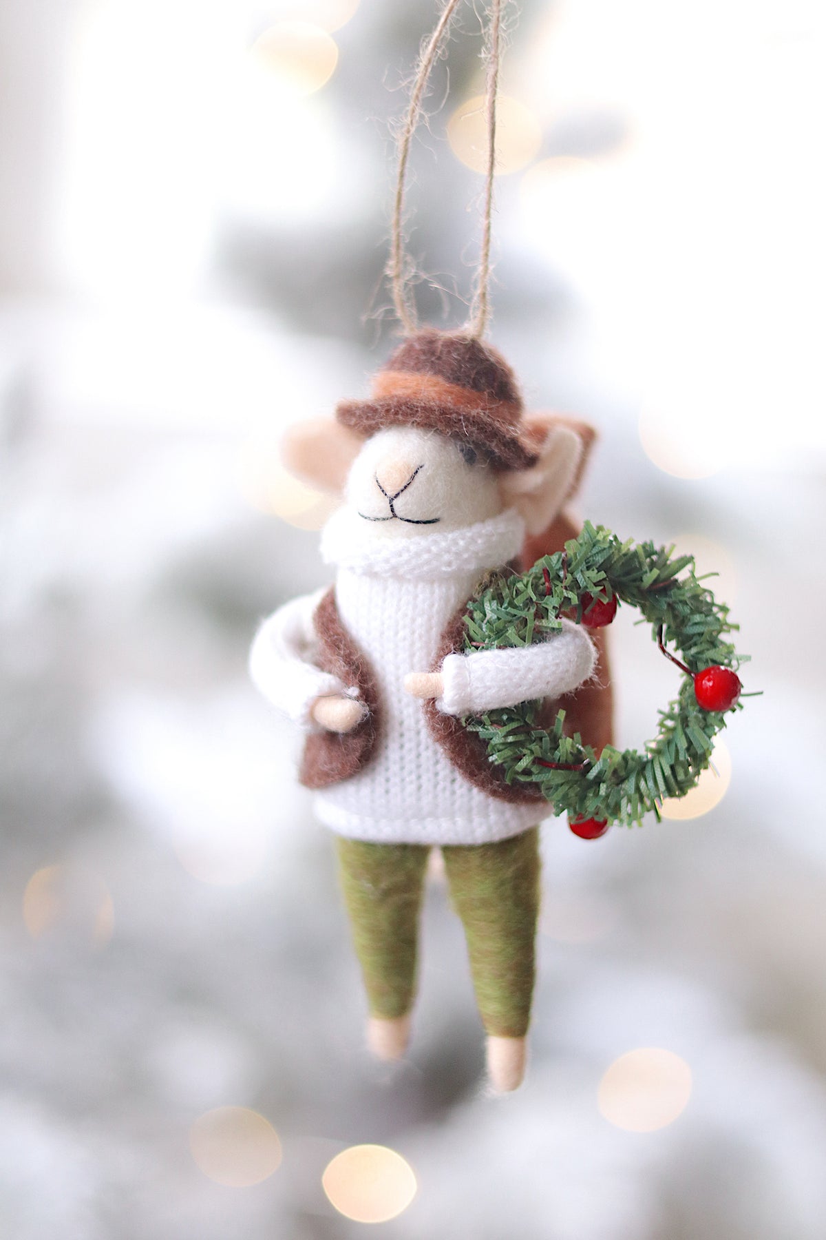 lifestyle view of evergreen edgar Festive Holiday Mouse Ornament - 13 Options at Maison garçonne