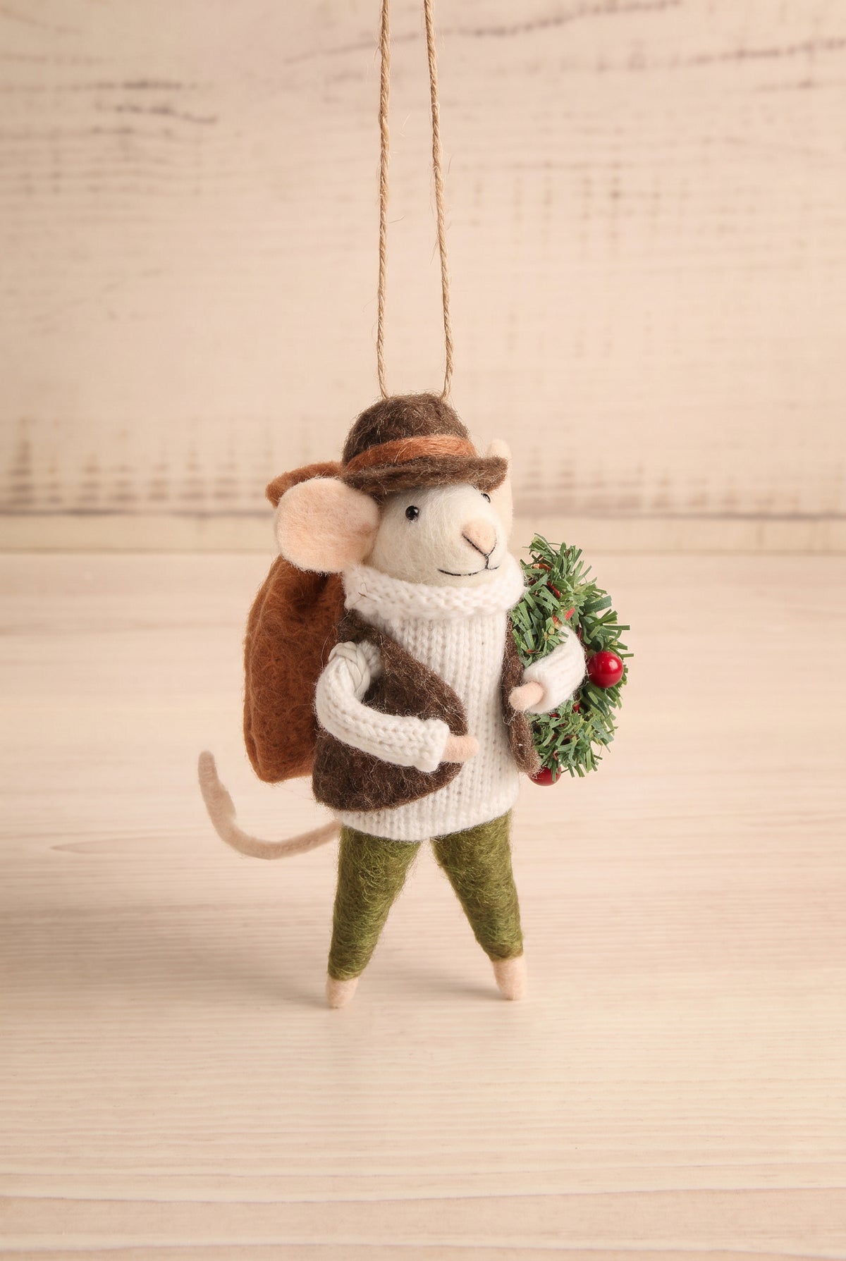 view of evergreen edgar Festive Holiday Mouse Ornament - 13 Options at Maison garçonne
