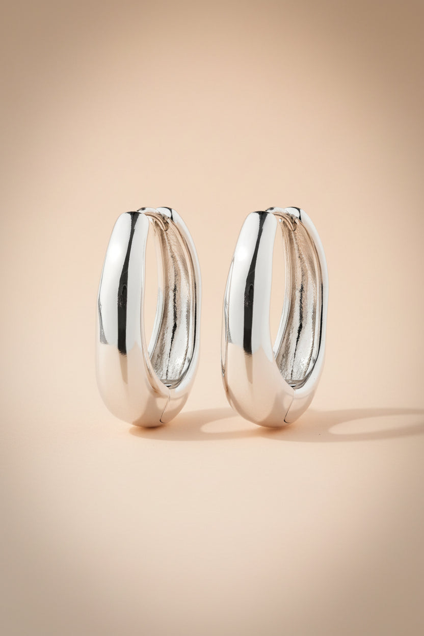 Fevik Silver hoop earrings from Pilgrim available at la petite garçonne