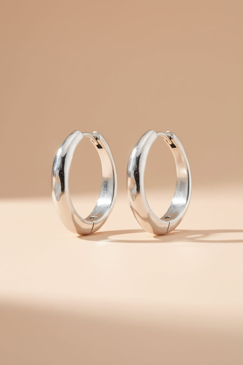 Pair of silver hoop earrings MAITLAND from Pilgrim available at la petite garçonne
