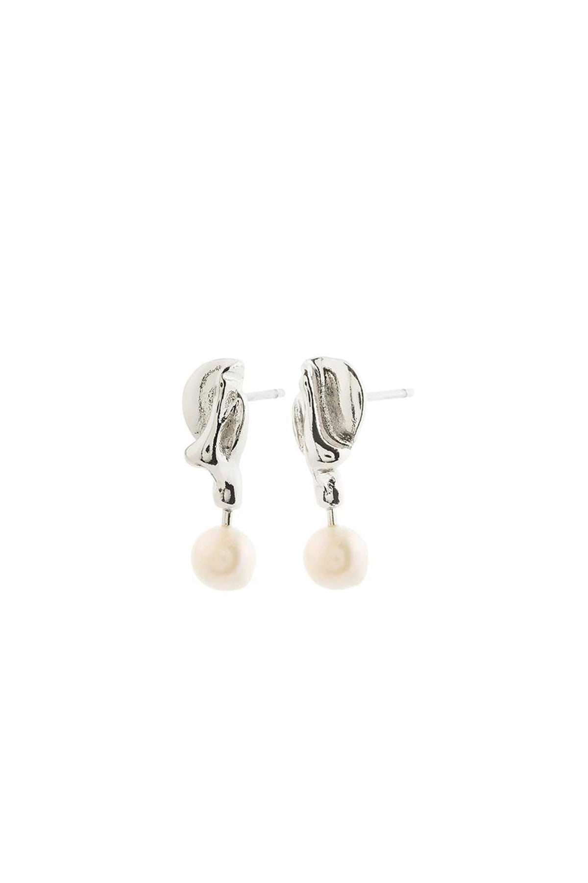 Abeide Silver Stud Earrings with Pearls with Pilgrim | La petite garçonne