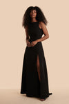 Elenova Black High Neck Gown w/ Train | Boutique 1861 front model