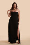 Izabella Black A-line Maxi Dress w/ Open Back | Boudoir 1861 front model